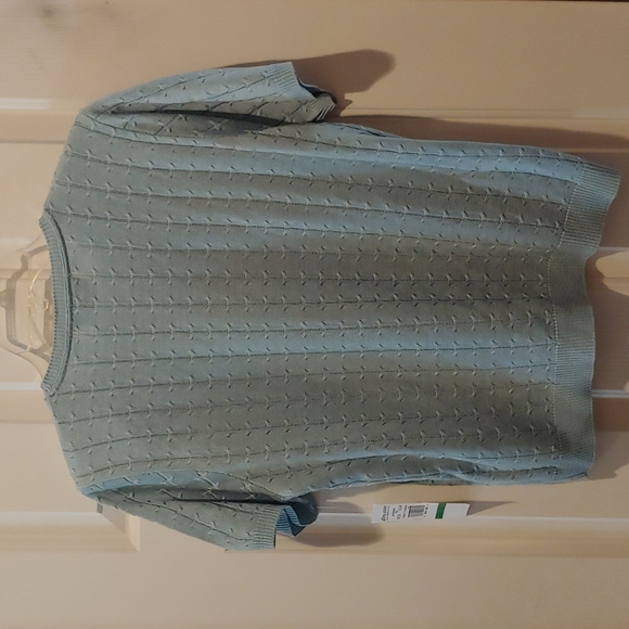 Large Alfred Dunner PL Seafoam SS SweaterTop NWT - Picture 2 of 6